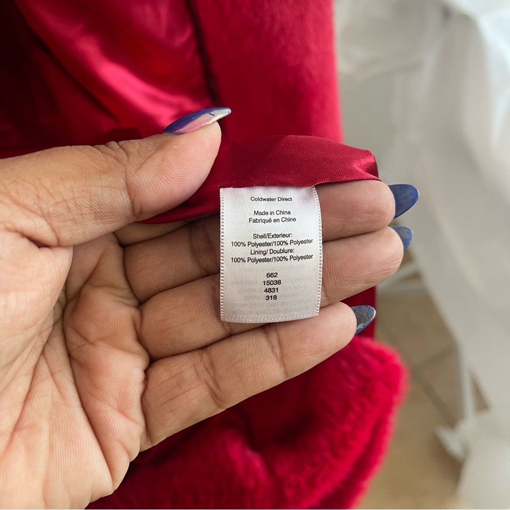 Coldwater Creek Vibrant Red Teddy Faux Fur Jacket - Picture 9 of 11